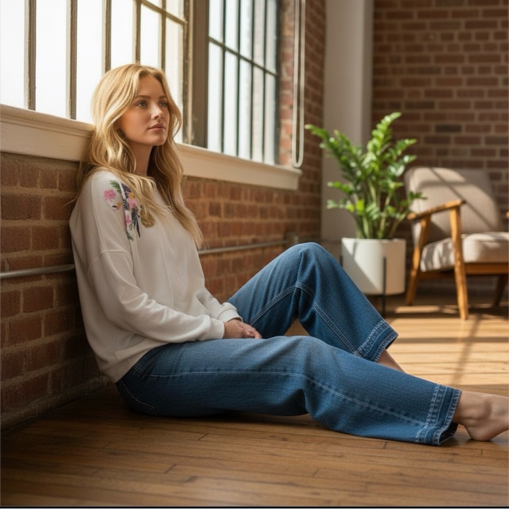 Lilly Pulitzer XL Sheridan Long Sleeve Sweatshirt in Resort White Sequin Parrot - Picture 5 of 11